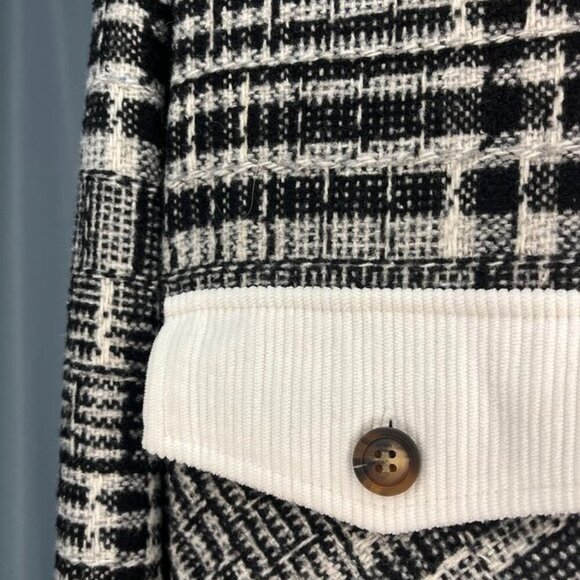 Black & White Plaid Sweater Jacket – Size M – Worn Once - Picture 6 of 8